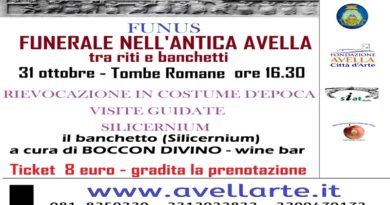 Avella, il 31 ottobre la rievocazione in costume d’epoca: “Funus,il funerale nell’antica roma” Avella, il 31 ottobre la rievocazione in costume d’epoca: “Funus,il funerale nell’antica roma”