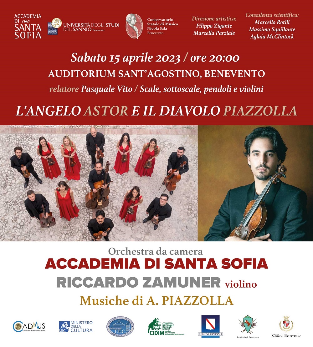 Sabato 15 aprile all' Auditorium Sant'Agostino di Benevento torna  l'Orchestra da Camera Accademia di Santa Sofia con il suo giovane solista  Konzertmeister – Gazzettadellirpinia