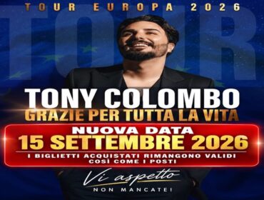 Rinviato a martedì 15 settembre 2026 il concerto di Tony Colombo all’Ippodromo di Agnano