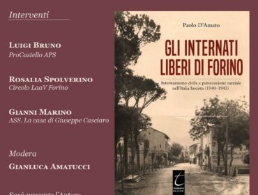 Avellino, venerdì 11 settembre presentazione del volume “Gli internati liberi di Forino”