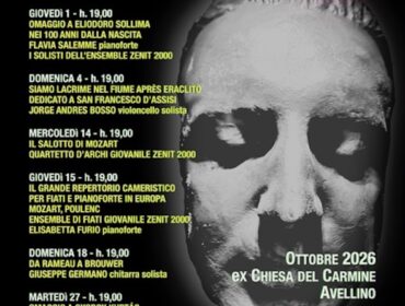 Avellino, torna “Contemporanea…mente”: sei concerti all’ex Chiesa del Carmine per celebrare musica, giovani talenti e grandi anniversari