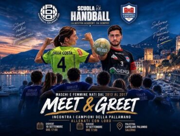 Scuola di Handball: al via gli Open Day con doppio appuntamento “Meet & Greet – Allenati con i campioni”