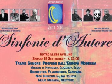 Sinfonie d’Autore 2026: al via la grande musica al Teatro Eliseo di Avellino con “Trame Sonore”