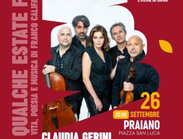 A Praiano Claudia Gerini accompagnata dal Solis String Quartet canta e recita Franco Califano