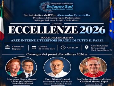 Lacedonia, il sindaco Antonio Di Conza premiato alla Camera dei Deputati con il riconoscimento “Eccellenze 2026”