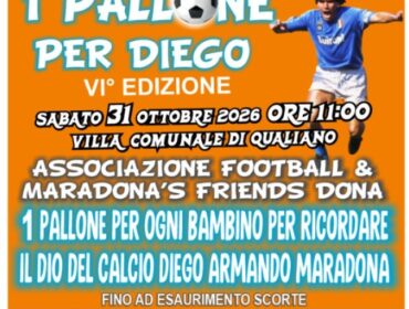 Un pallone per Diego: a Qualiano l’evento firmato dall’associazione Football & Maradona’s friends