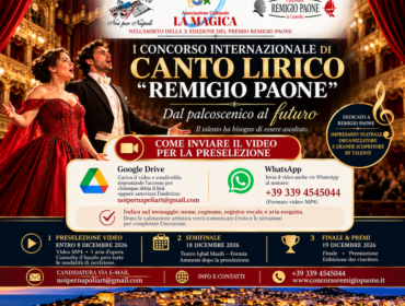 Concorso internazionale di canto lirico “Remigio Paone”: le voci del futuro incontrano il mondo dell’opera. Ora le candidature video anche via WhatsApp